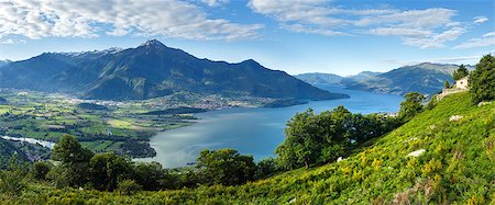 Alpine Lake Como summer  view from mountain top (Italy) Stock Photo - Budget Royalty-Free & Subscription, Code: 400-07093356