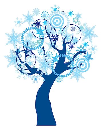 simsearch:400-07900302,k - vector snow tree Stock Photo - Budget Royalty-Free & Subscription, Code: 400-07105452