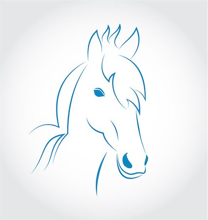 Illustration symbol outline head horse isolated on white background - vector Stock Photo - Budget Royalty-Free & Subscription, Code: 400-07105780