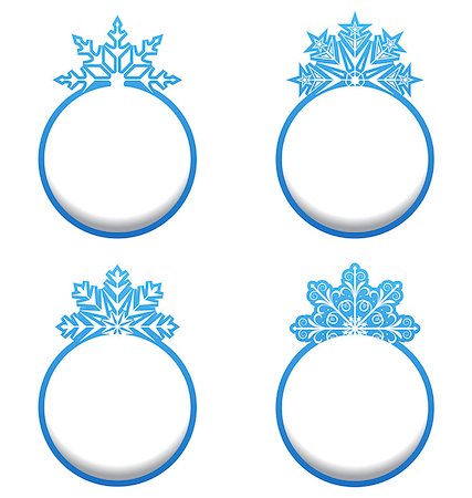 simsearch:400-04659792,k - Illustration set of variation label with snowflakes isolated - vector Stock Photo - Budget Royalty-Free & Subscription, Code: 400-07105800