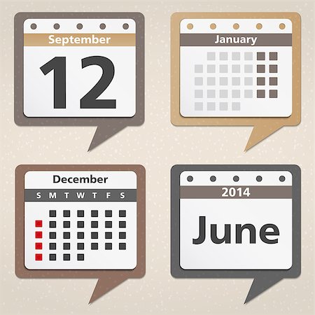 Calendar Icons, vector eps10 illustration Stock Photo - Budget Royalty-Free & Subscription, Code: 400-07106079