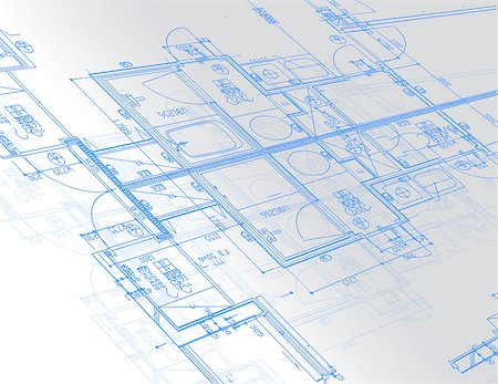 simsearch:400-05663407,k - Sample of architectural blueprints over a light gray background / Blueprint Foto de stock - Super Valor sin royalties y Suscripción, Código: 400-07106272