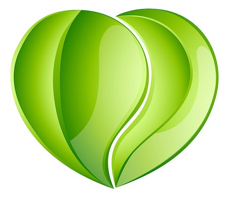 Environmental charity love green leaf heart concept. Leaves growing into a heart shape, concept for any environmental conservation issue, charity work or earth day Stock Photo - Budget Royalty-Free & Subscription, Code: 400-07107458