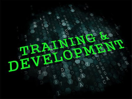 simsearch:400-06744483,k - Training and Development. Business Educational Concept. The Word in Light Green Color on Dark Digital Background. Stock Photo - Budget Royalty-Free & Subscription, Code: 400-07100077