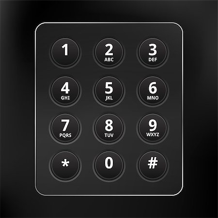 simsearch:400-05366591,k - Black Vector Phone Keyboard Stock Photo - Budget Royalty-Free & Subscription, Code: 400-07101166