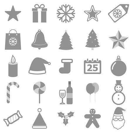 simsearch:400-04149556,k - Christmas icons on white background, stock vector Stock Photo - Budget Royalty-Free & Subscription, Code: 400-07102284
