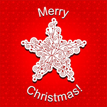 simsearch:400-07103223,k - Abstract Red Christmas Star Snowflake Greeting Card Stock Photo - Budget Royalty-Free & Subscription, Code: 400-07102611
