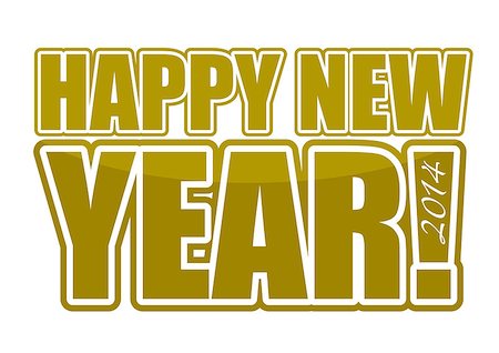 simsearch:400-07257578,k - Gold Happy New Year 2014 sign illustration design Foto de stock - Super Valor sin royalties y Suscripción, Código: 400-07102721