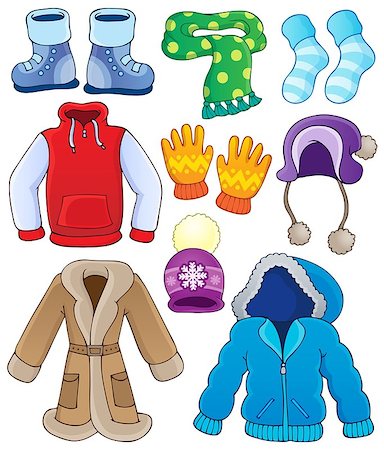 simsearch:400-04077418,k - Winter clothes collection 3 - eps10 vector illustration. Foto de stock - Super Valor sin royalties y Suscripción, Código: 400-07102920