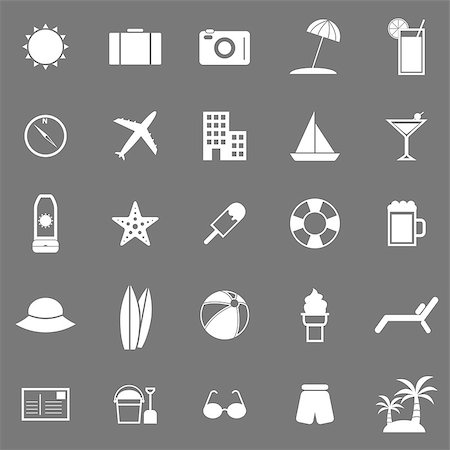 footwear icons - Summer icons on gray background, stock vector Stock Photo - Budget Royalty-Free & Subscription, Code: 400-07114339
