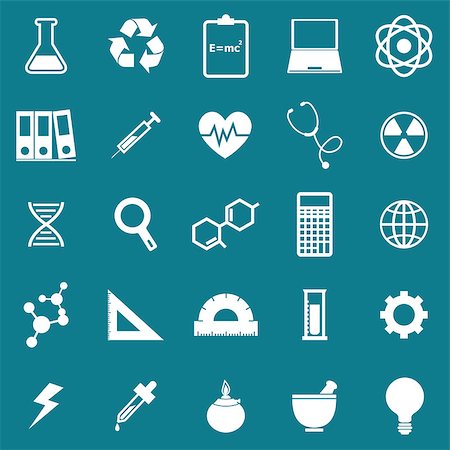 Science icons on blue background, stock vector Stock Photo - Budget Royalty-Free & Subscription, Code: 400-07114759