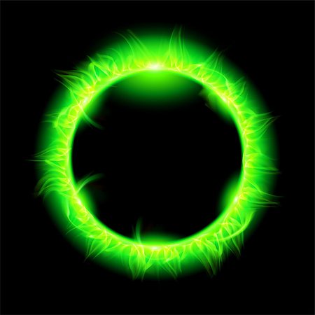 simsearch:400-07550284,k - Blazing solar corona in green. Illustration on black background. Photographie de stock - Aubaine LD & Abonnement, Code: 400-07116173