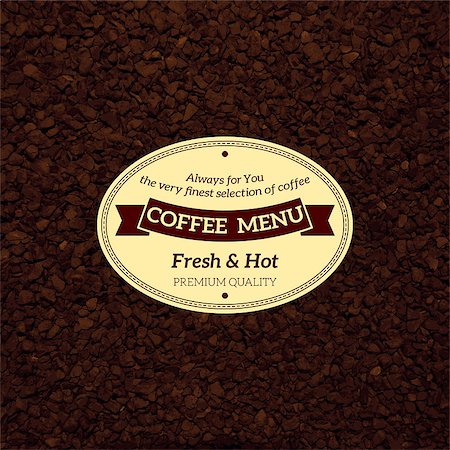 vector bekgraund coffee menu with scattered coffee and label Stock Photo - Budget Royalty-Free & Subscription, Code: 400-07116366