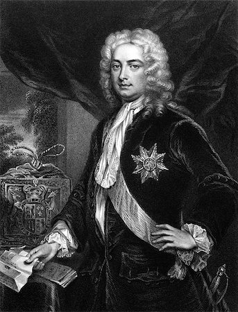 simsearch:400-05685013,k - Robert Walpole, 1st Earl of Orford (1676-1745) on engraving from 1830. British statesman and first Prime Minister of Great Britain. Engraved by H.Robinson and published in ''Portraits of Illustrious Personages of Great Britain'',UK,1830. Stock Photo - Budget Royalty-Free & Subscription, Code: 400-07112553
