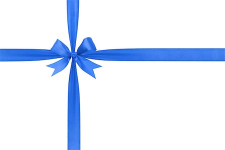 blue simple tied ribbon bow composition, isolated on white Stock Photo - Budget Royalty-Free & Subscription, Code: 400-07112976