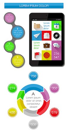 simsearch:400-06880792,k - Ui, infographics and web elements including flat design. EPS10 vector illustration. Stock Photo - Budget Royalty-Free & Subscription, Code: 400-07124787