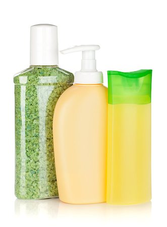 simsearch:400-05370670,k - Cosmetics bottles. Isolated on white background Stock Photo - Budget Royalty-Free & Subscription, Code: 400-07166574