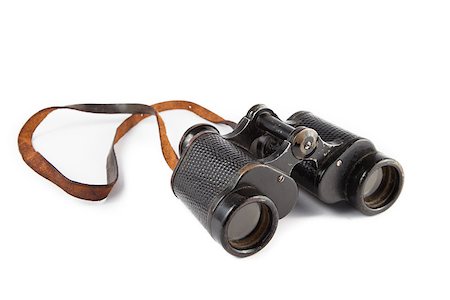 Black old military binoculars isolated on white Stock Photo - Budget Royalty-Free & Subscription, Code: 400-07167067