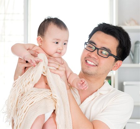 simsearch:400-07171482,k - Asian father and six months old baby girl Stock Photo - Budget Royalty-Free & Subscription, Code: 400-07168931