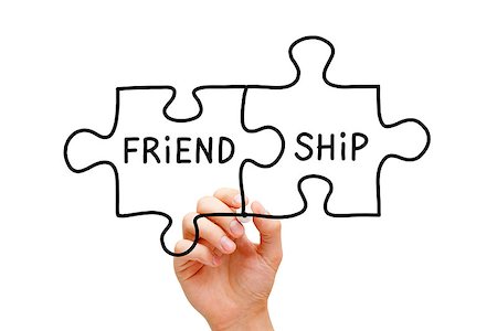 pact - Hand drawing Friendship Puzzle Concept with black marker on transparent wipe board. Stock Photo - Budget Royalty-Free & Subscription, Code: 400-07169638