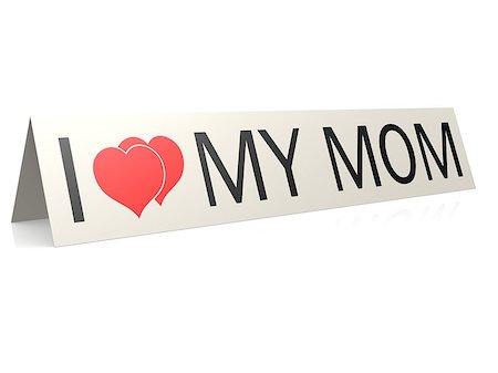 I love my mom card with white background Stock Photo - Budget Royalty-Free & Subscription, Code: 400-07169919