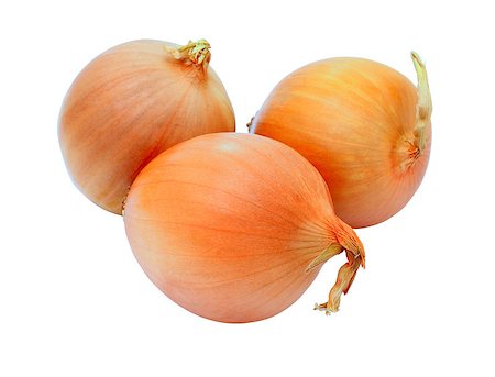 simsearch:400-05664137,k - three golden onions, isolated on white background Stock Photo - Budget Royalty-Free & Subscription, Code: 400-07174280