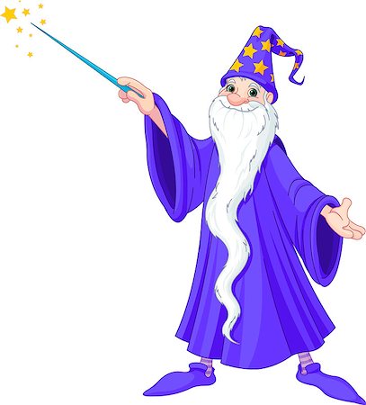 Cartoon wizard casting spell Stock Photo - Budget Royalty-Free & Subscription, Code: 400-07176116