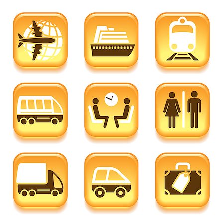 drive a truck ladies - Colorful travel icons set over white background Stock Photo - Budget Royalty-Free & Subscription, Code: 400-07176403
