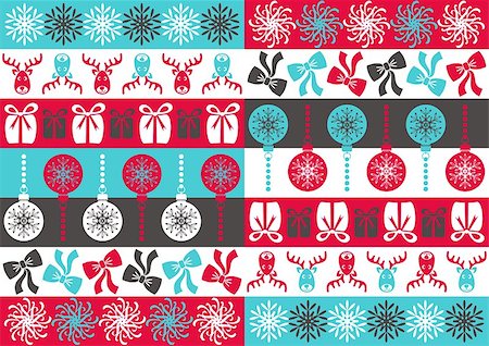 simsearch:400-07222092,k - Seamless colored christmas ornamental pattern with christmas symbols Stock Photo - Budget Royalty-Free & Subscription, Code: 400-07178970