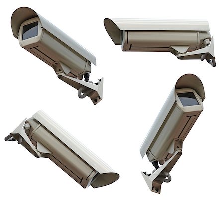 security cameras camera on white background Stock Photo - Budget Royalty-Free & Subscription, Code: 400-07179332