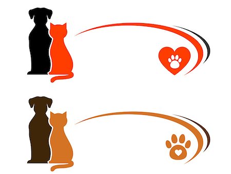 simsearch:400-06392340,k - pet shop advertising with place for text and heart with paw Stock Photo - Budget Royalty-Free & Subscription, Code: 400-07170801