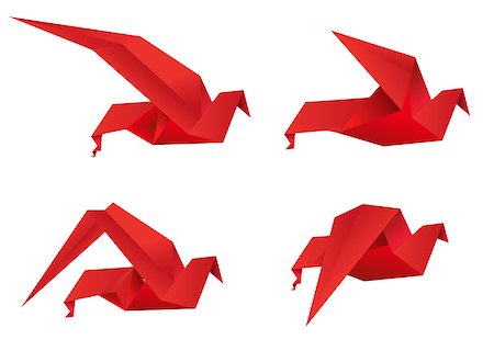 designs birds - origami birds Stock Photo - Budget Royalty-Free & Subscription, Code: 400-07171292