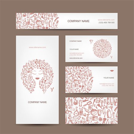 doodle lips - Business cards design, cosmetics and accessories Stock Photo - Budget Royalty-Free & Subscription, Code: 400-07171831