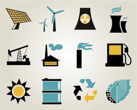 simsearch:400-04285412,k - Electricity, power and energy icon set. Vector illustration. Stock Photo - Budget Royalty-Free & Subscription, Code: 400-07172010