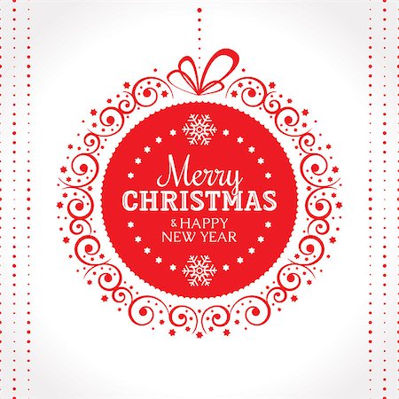 simsearch:400-07257578,k - Christmas and New Year ornate greeting card vector illustration Foto de stock - Super Valor sin royalties y Suscripción, Código: 400-07172067