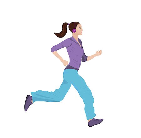 simsearch:400-04535435,k - Vector illustration of young woman running Stock Photo - Budget Royalty-Free & Subscription, Code: 400-07172082