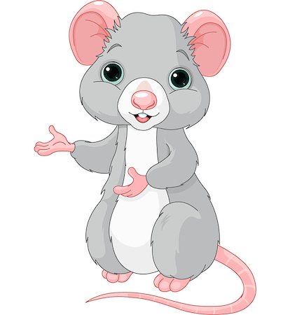 rat - Cute cartoon rat is pointing Stock Photo - Budget Royalty-Free & Subscription, Code: 400-07173924