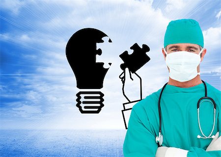 Composite image of portrait of an ambitious surgeon Stock Photo - Budget Royalty-Free & Subscription, Code: 400-07185895