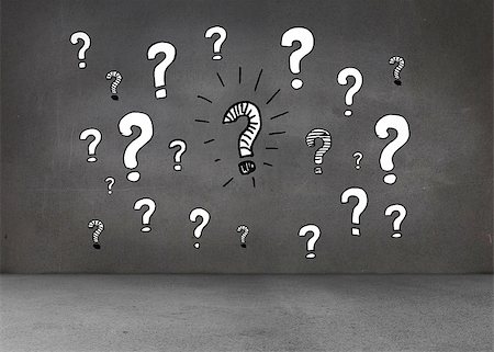 question mark - White question marks on dark wall Stock Photo - Budget Royalty-Free & Subscription, Code: 400-07182744