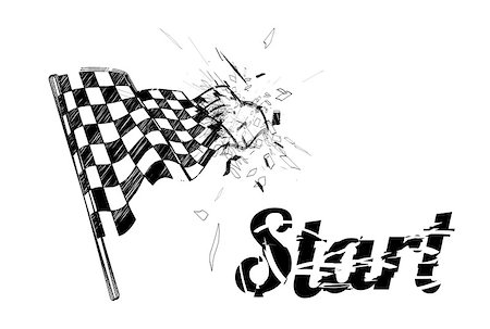 sermax55 (artist) - Drawing checkered flag in the dynamic style. Vector illustration Stock Photo - Budget Royalty-Free & Subscription, Code: 400-07207313