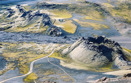 Lakagigar is a row of appox. 130 volcanic craters on the Southern Iceland. The biggest one is the volcano Laki the eruption of which was one of the greatest disasters in the 18th century. Stock Photo - Budget Royalty-Free & Subscription, Code: 400-07207391