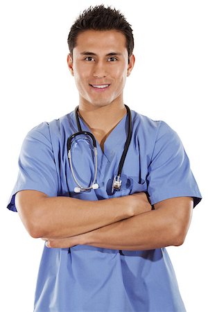 Stock image of male healthcare worker isolated on white background Stock Photo - Budget Royalty-Free & Subscription, Code: 400-07208360