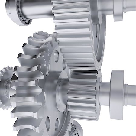 simsearch:700-03601449,k - Metal shafts, gears and bearings. 3d render on white background Stock Photo - Budget Royalty-Free & Subscription, Code: 400-07208504