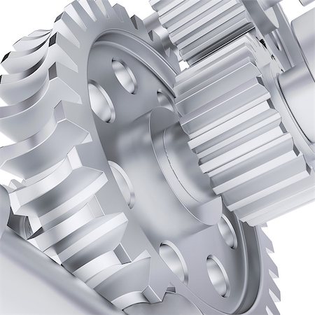 simsearch:700-05803434,k - Metal shafts, gears and bearings. 3d render on white background Stock Photo - Budget Royalty-Free & Subscription, Code: 400-07208506