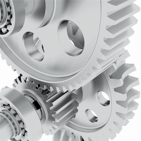 simsearch:700-03601449,k - Metal shafts, gears and bearings. 3d render on white background Stock Photo - Budget Royalty-Free & Subscription, Code: 400-07208507