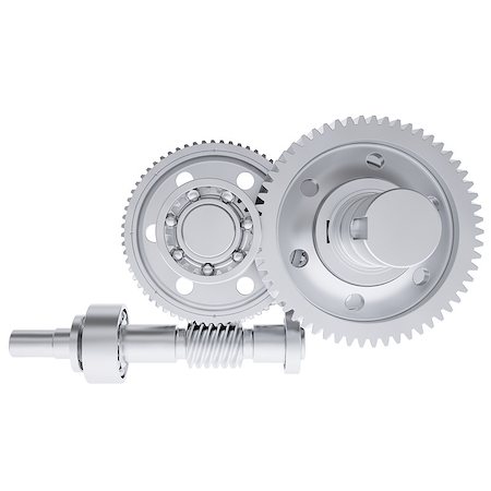simsearch:700-03601449,k - Metal shafts, gears and bearings. 3d render isolated on white background Stock Photo - Budget Royalty-Free & Subscription, Code: 400-07208974