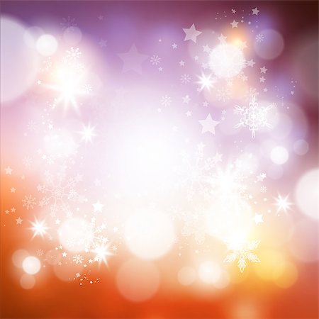 star sparkles vector - Shimmering Christmas Background with lights and snowflakes falling. Vector illustration Stock Photo - Budget Royalty-Free & Subscription, Code: 400-07214491