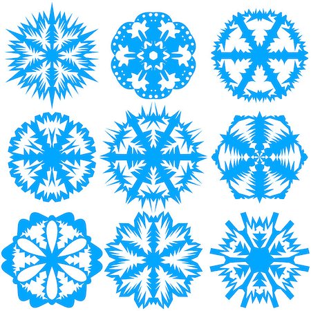 simsearch:400-07900302,k - Set of snowflakes, vector illustration. Stock Photo - Budget Royalty-Free & Subscription, Code: 400-07214664