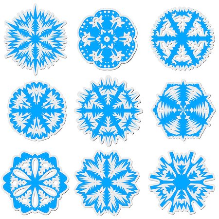 simsearch:400-07900302,k - Set of snowflakes, vector illustration. Stock Photo - Budget Royalty-Free & Subscription, Code: 400-07214665