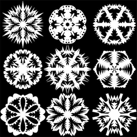 simsearch:400-07900302,k - Set of snowflakes, vector illustration. Stock Photo - Budget Royalty-Free & Subscription, Code: 400-07214663